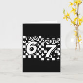 Carte Enfants à carreaux J'avais 6 ans maintenant j'ai 7 (Fleur jaune)