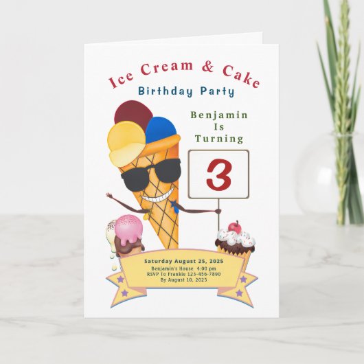 Carte Enfants Anniversaire Fun Cute (Devant)