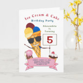 Carte Enfants Anniversaire Fun Cute (Fleur jaune)