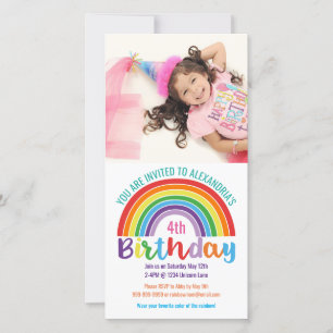 Carte Enfants Arc-en-ciel Anniversaire Photo personnalis