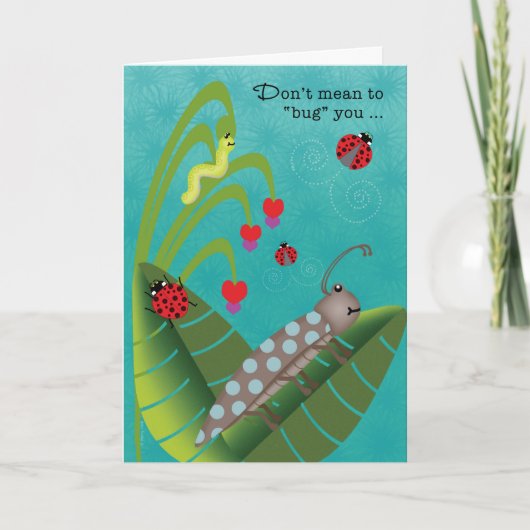 Carte Enfants au camp d'été Bugs amusants Penser à vous (Devant)