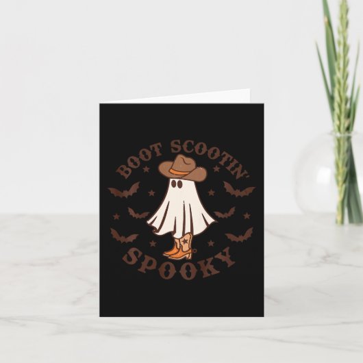 Carte Enfants Boot Scootin Éffrayant Halloween Retro F (Devant)