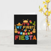 Carte Enfants C'est ma première fête Anniversaire Mexica (Fleur jaune)