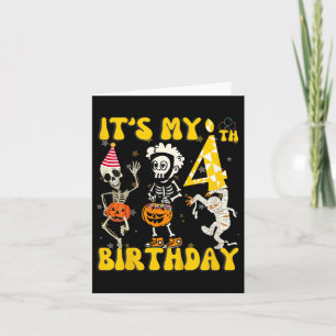 Carte Enfants C'est mon 4e anniversaire Garçon drôle Ske