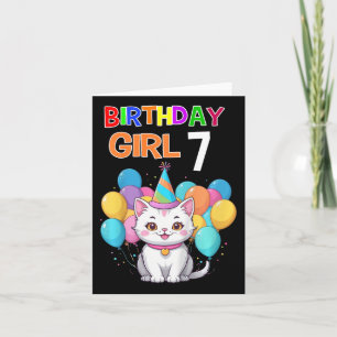 Carte Enfants Chat Anniversaire 7 Anniversaire Filles 7e