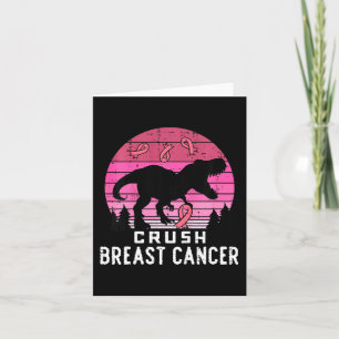 Carte Enfants Crush Cancer du sein Pink Trex Dino Sensib