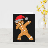 Carte Enfants Dabbing Dab Gingerbread Homme Noël Filles  (Fleur jaune)