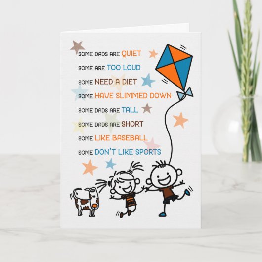 Carte Enfants d'anniversaire papa en style Doodle avec H (Devant)