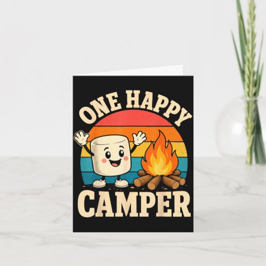 Carte Enfants de camping marshmallow mignon feu de camp (Devant)