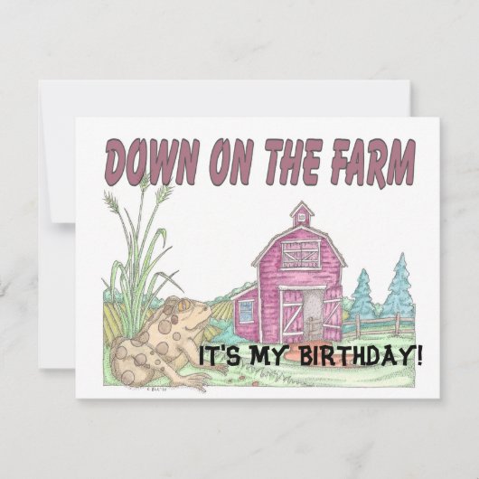 Carte Enfants de ferme Anniversaire (Devant)