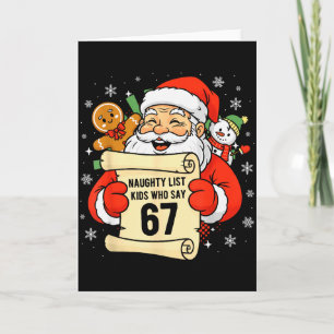 Carte Enfants de la liste vilains qui disent 67 Noël Six