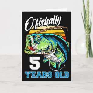 Carte Enfants Deishally 5 Ans Pêcheur 5ème Anniversaire