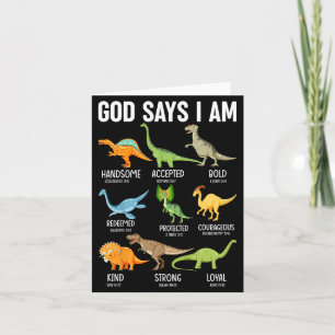 Carte Enfants Dieu dit que je suis un dinosaure drôle Di