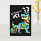 Carte Enfants Eastersaurus Rex Pâques Trex Lapin Tout-Pe (Fleur jaune)