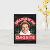 Carte Enfants Elf Buddy Sourire Est Mon Noël Préféré (Fleur jaune)