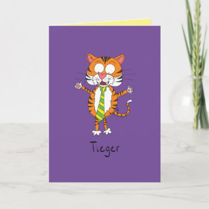 Carte Enfants en caricature tigre mignon