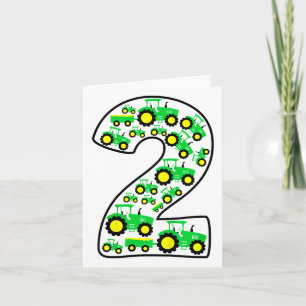 Carte Enfants ferme tracteur garçon 2e anniversaire 2 an
