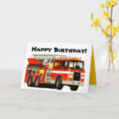Carte Enfant's Fire Truck Anniversaire (Fleur jaune)
