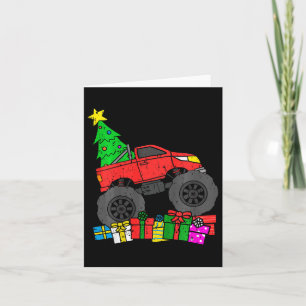 Carte Enfants Garçons Monster Camion Arbre de Noël