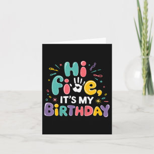 Carte Enfants Hi Five Son Anniversaire 5e fête d'anniver