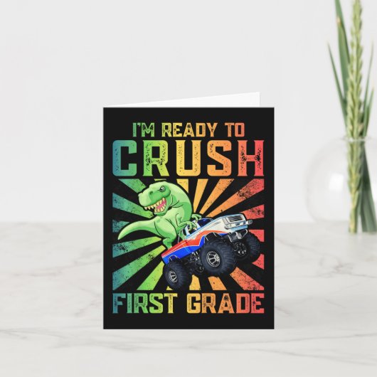 Carte Enfants Je suis prêt à écraser le Tee de première  (Devant)