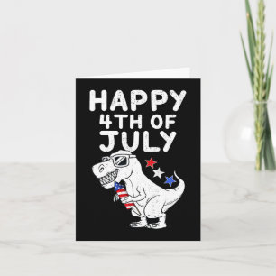 Carte Enfants Joyeux 4 juillet T Rex Patriotique Amusant