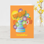 Carte Enfants Joyeux Anniversaire - Clown mignon (Fleur jaune)