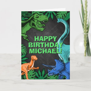 Carte Enfants Jurassic Dino Dinosaur Anniversaire person