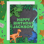 Carte Enfants Jurassic Trex Dino Dinosaur Anniversaire<br><div class="desc">Ce dessin de dinosaures est parfait pour le garçon d'anniversaire de votre vie. Donnez-leur un anniversaire dino-mite avec ce dessin à thème dino avec un trex,  triceratops,  brontosaurus et raptor.</div>
