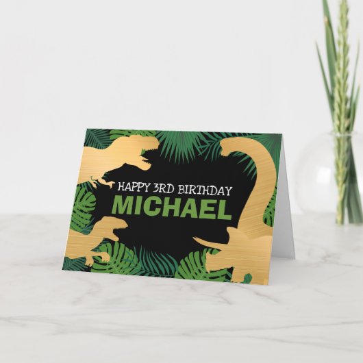 Carte Enfants Jurassic Trex Dino Dinosaur Anniversaire (Devant)