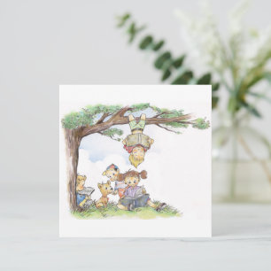 Carte Enfants lisant sous un arbre