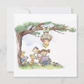 Carte Enfants lisant sous un arbre (Devant)