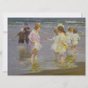 Carte Enfants marchant sur la plage (par E.H. Potthast)