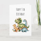 Carte Enfants mignonette Dinosaure personnalisé Annivers (Devant)