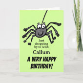 Carte Enfants mignonne araignée personnalisable Annivers (Devant)