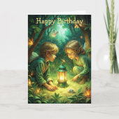 Carte Enfants mignons en forêt (Devant)