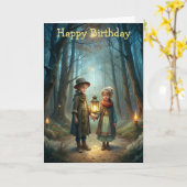 Carte Enfants mignons en hiver (Fleur jaune)