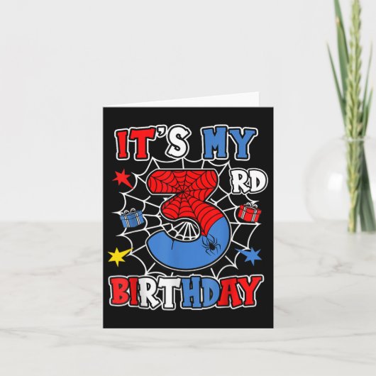 Carte Enfants Mon 3e anniversaire Spider ThParty 3 an (Devant)