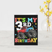 Carte Enfants Monster Camion Mon 3e anniversaire Garçon  (Fleur jaune)