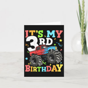 Carte Enfants Monster Camion Mon 3e anniversaire Garçon