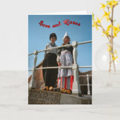 Carte Enfants néerlandais dans le costume national (Fleur jaune)