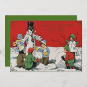 Carte Enfants Neige hiver neige (Devant / Derrière)