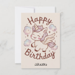 Carte Enfants Nuages Unicorne Anniversaire
