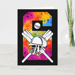 Carte Enfants Numéro 6 Ans Cricket 6ème Anniversaire 1