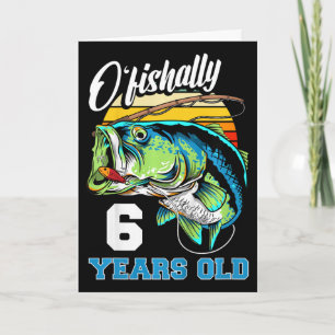 Carte Enfants officielement 6 ans pêcheur 6e anniversair