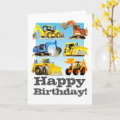 Carte Enfants Personnalisé Yellow Digger Excavateur Joye (Fleur jaune)