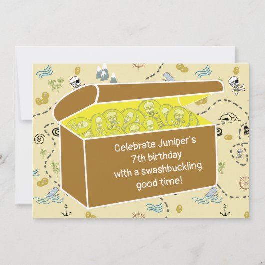 Carte Enfants Pirate fête d'anniversaire (Devant)