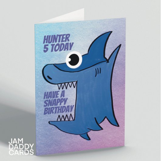 Carte Enfants requin personnalisable Anniversaire
