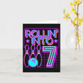 Carte Enfants Rollin In 7 Bowling Bowler 7e Anniversaire (Fleur jaune)