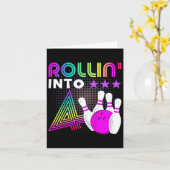 Carte Enfants Rollin Into 4 Bowling Anniversaire fête 4e (Fleur jaune)